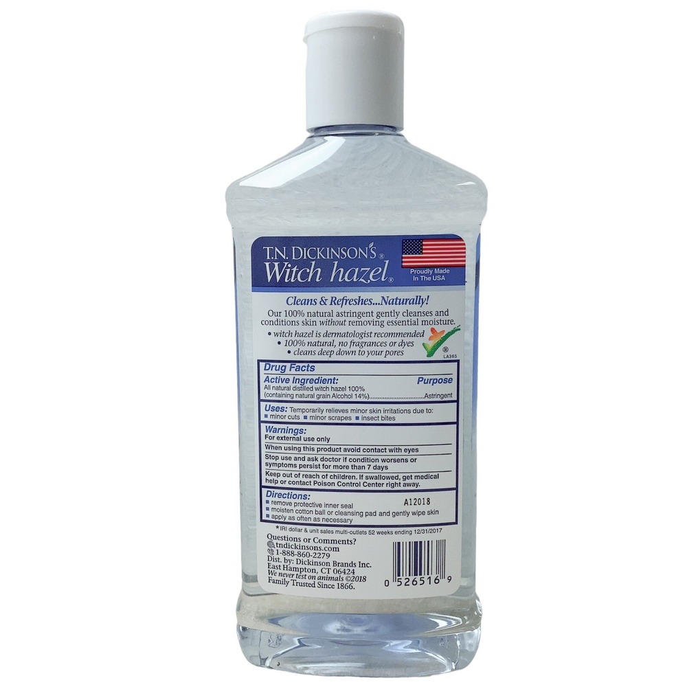 T.N. Dickinson's Witch Hazel 100% Natural Astringent for Face and Body, 16 fl oz - Picture 2 of 2